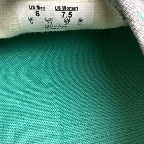 Vans Off The Wall Teal Chambray Dots Print Gray Sz 7.5 Shoes Low Top Men’s Sz 6 - Picture 10 of 10